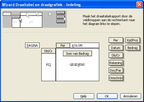 Microsoft Excel: Wizard draaitabel en draaigrafiek